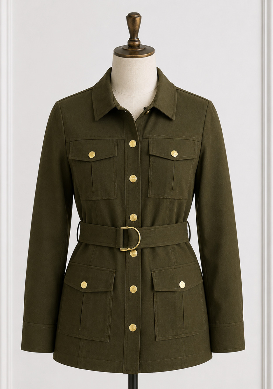 WHITE HOUSE BLACK MARKET DARK WILLOW BELTED LONGLINE UTILITY SHACKET JACKET 12